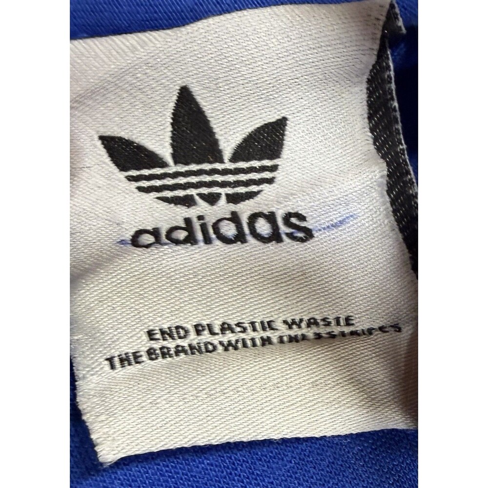 Adidas Trefoil Logo Shirt XL Blue Drip Graphic End Plastic Waste NWT Streetwear - Picture 8 of 8
